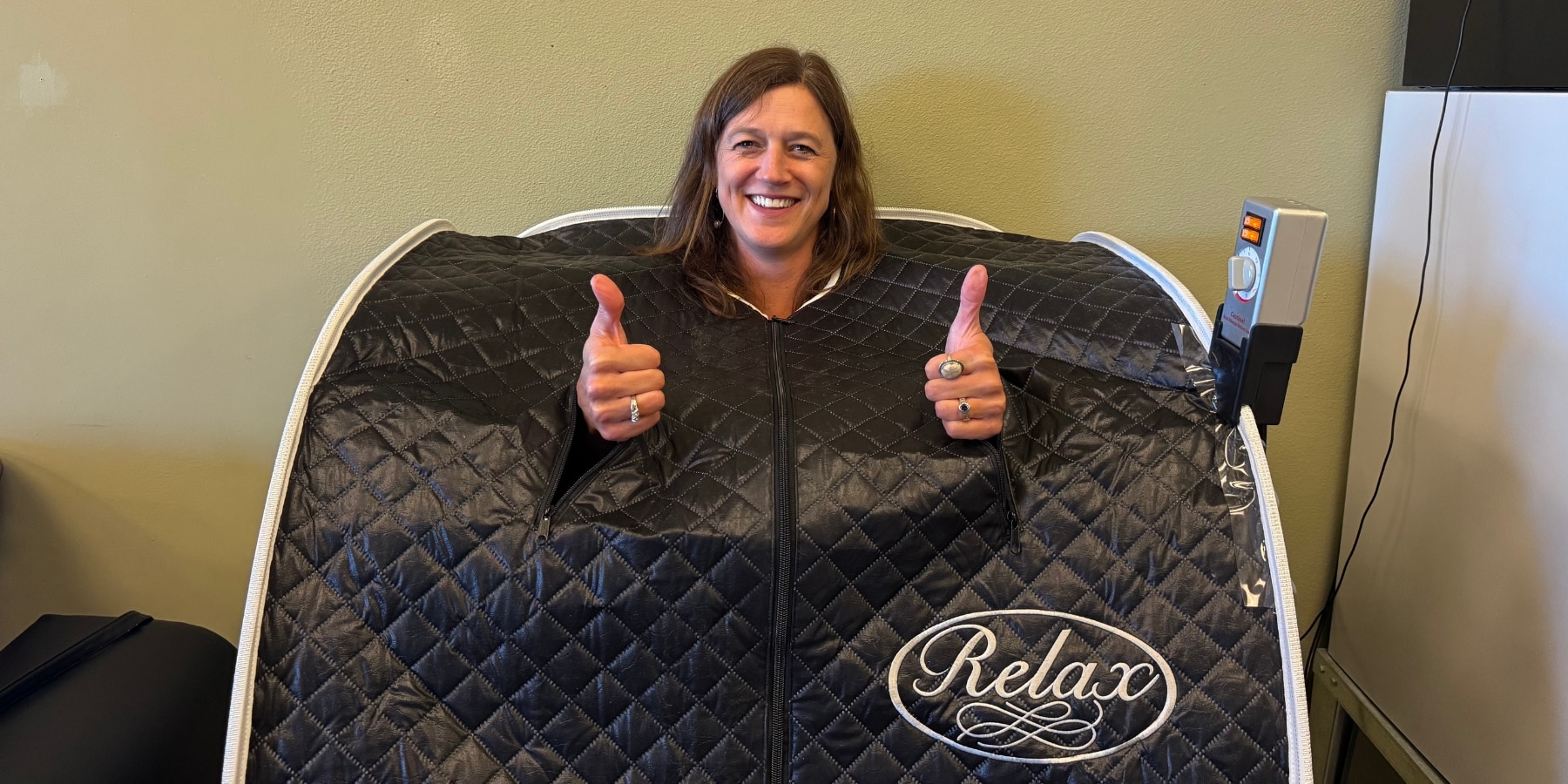 Woman in a Infrared Sauna in Lacey, WA